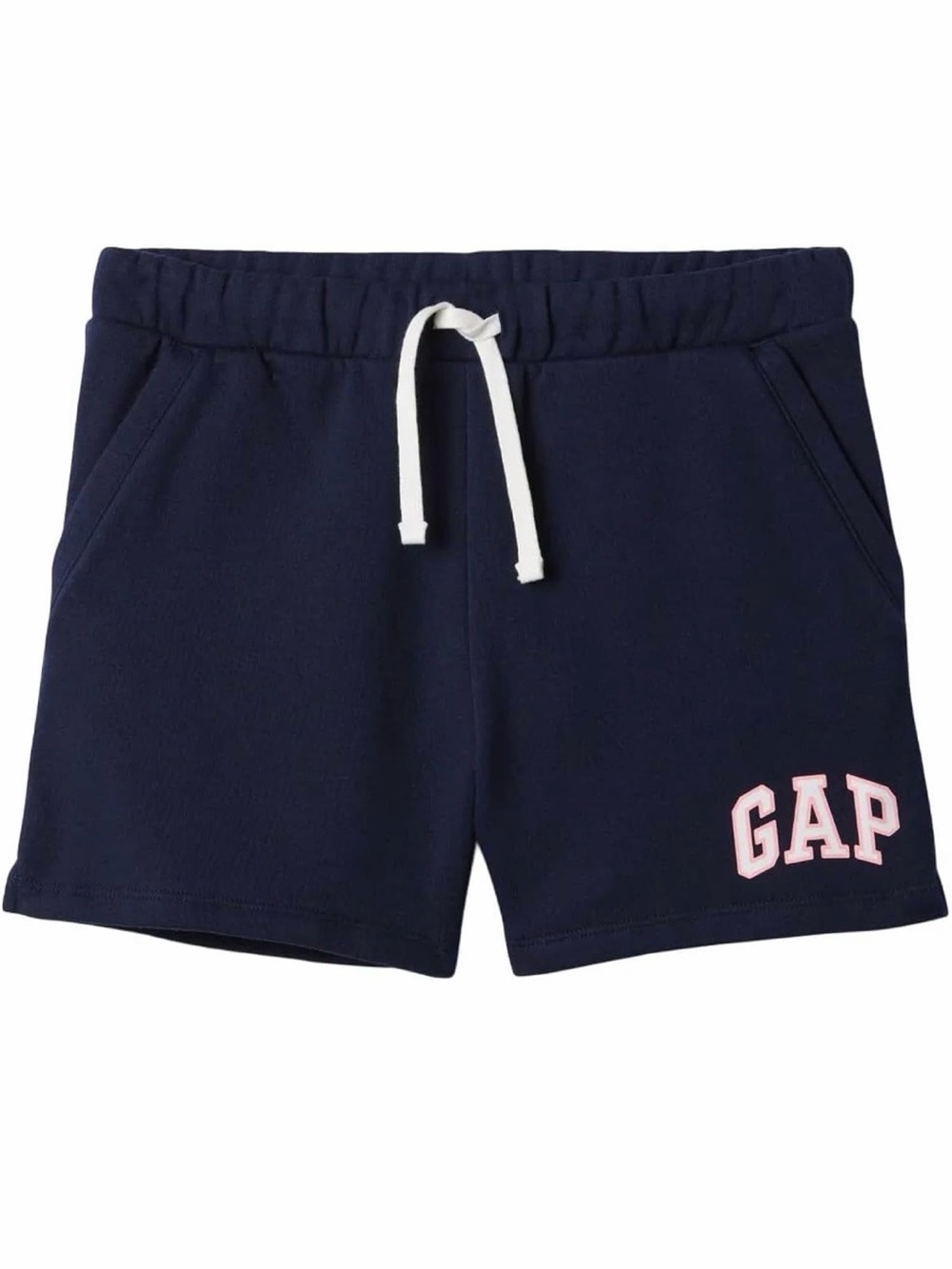 GAP Girls Logo Shorts NWT Medium Navy with Pink Logo and White Drawstring